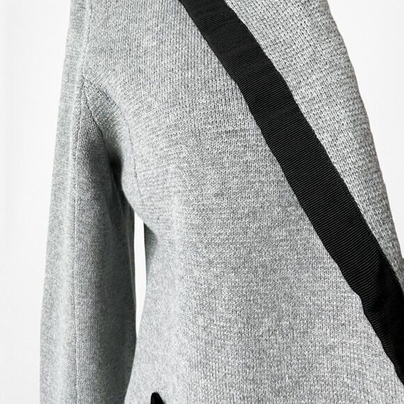 Vintage Y2K Loft Gray Black Knit Blazer Suit Cardigan Sweater Jacket Size S - Picture 6 of 6